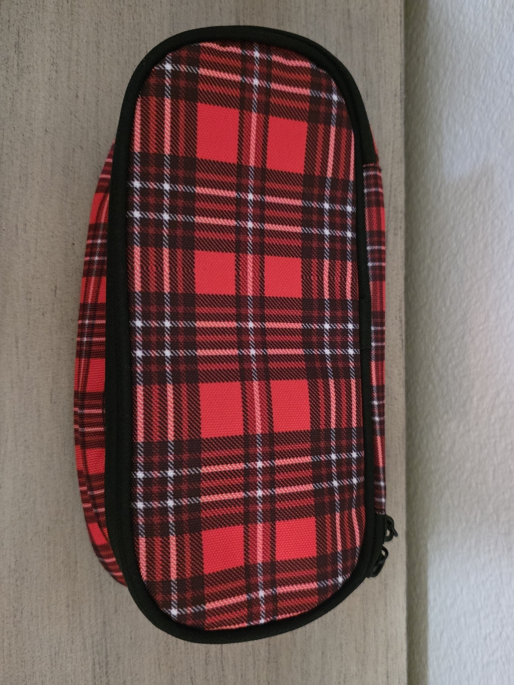 Red Plaid Pen And Pencil Holder